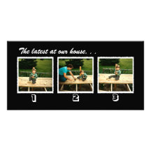 Carte photo triple cartes de vœux avec photo