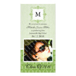 Carte photo vert d'obtention du diplôme d'initiale cartes avec photo