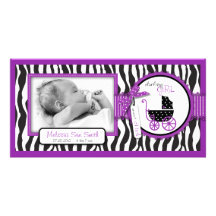 Carte photo violet chic de boutique cartes avec photo