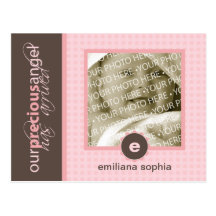 Carte plate de faire-part de naissance d'ange préc cartes postales
