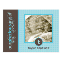 Carte plate de faire-part de naissance d'ange préc cartes postales
