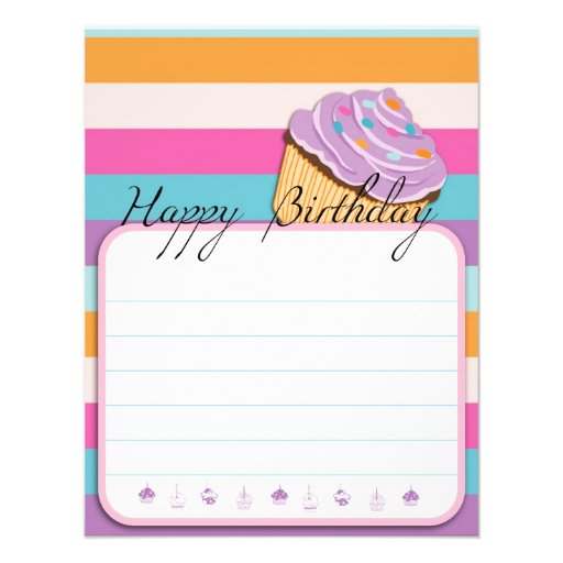 CARTE PLATE DE JOYEUX ANNIVERSAIRE DE PETIT GÂTEAU CARTONS D'INVITATION