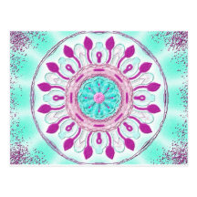 Carte postale 05 « Cyan and Magenta rosace "