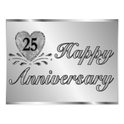 Carte postale - 25ème anniversaire - argent