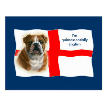Carte postale anglaise de drapeau et de bouledogue