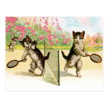 Carte postale : Art de cru de chatons de badminton