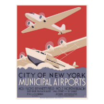 Carte postale avec l'affiche vintage d'aéroport