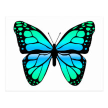 Carte postale bleue de papillon