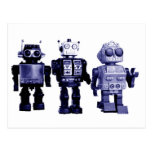 carte postale bleue de robots