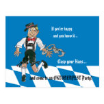 Carte postale bleue d'invitation de partie d'Oktob