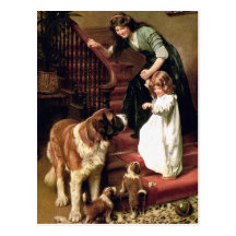 Carte postale :  Bonne nuit - avec St Bernard
