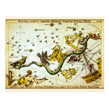 Carte postale : Carte d'étoile vintage - atlas de 