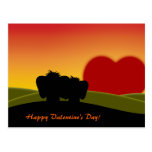 Carte postale chanceuse mignonne de Saint-Valentin cartes postales