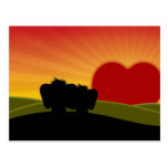 Carte postale chanceuse mignonne de Saint-Valentin cartes postales