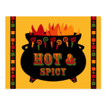 Carte postale chaude et épicée de recette