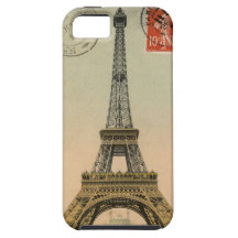 Carte postale chic française vintage de Paris de T Coques Case-Mate iPhone 5