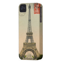 Carte postale chic française vintage de Paris de T Coque iPhone 4