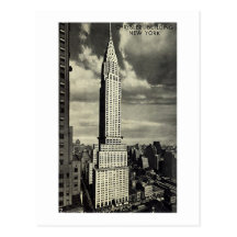 Carte postale, Chrysler construisant, New York Cit