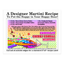 Carte postale cordiale de recette de Martini de ce