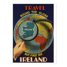 Carte postale d'affiche de voyage de l'Irlande