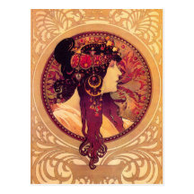 Carte postale d'Alphonse Mucha Donna Orechini