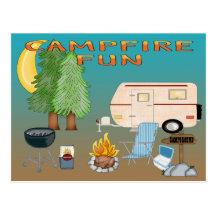 Carte postale d'amusement de camping