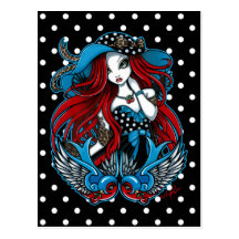 Carte postale d'ange de tatouage d'hirondelle de r
