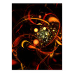 Carte postale d'art abstrait de battement de coeur