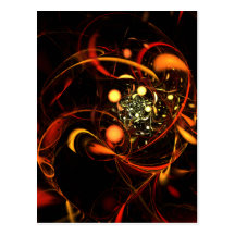 Carte postale d'art abstrait de battement de coeur