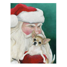 Carte postale d'art de chien de "chiwawa et de Pèr