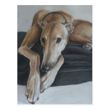 Carte postale d'art de chien de lévrier