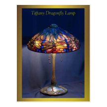 Carte postale d'art de lampe de libellule de Tiffa