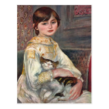 Carte postale d'art de Renoir : Mlle. Julie Manet 