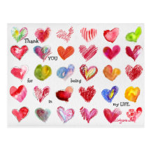 Carte postale de 30 de Merci coeurs de Valentine