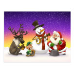 Carte postale de bande de cruche de Noël