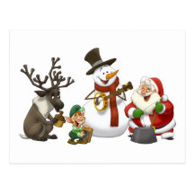 Carte postale de bande de cruche de Noël