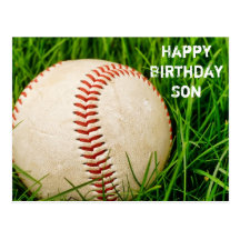 Carte postale de base-ball de fils de joyeux anniv