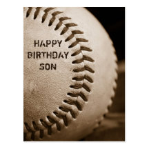 Carte postale de base-ball de fils de joyeux anniv