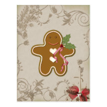 Carte postale de biscuits de bonhommes en pain d'é
