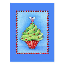 Carte postale de bleu de petit gâteau d'arbre de N cartes postales