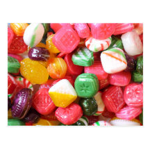 Carte postale de bonbons durs