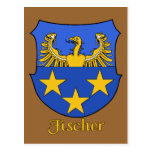 Carte postale de bouclier de famille de Fischer