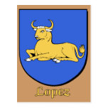 Carte postale de bouclier de famille de Lopez
