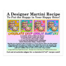 Carte postale de carte de recette de Martini de gâ