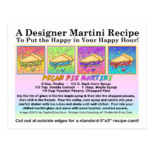 Carte postale de carte de recette de Martini de ta