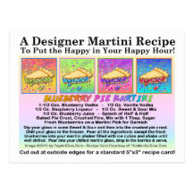 Carte postale de carte de recette de Martini de ta