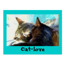 carte postale de Chat-amour
