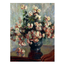 Carte postale de chrysanthèmes de Monet