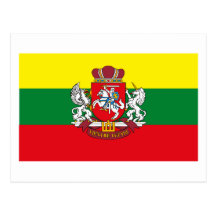 Carte postale de COA du drapeau W de la Lithuanie