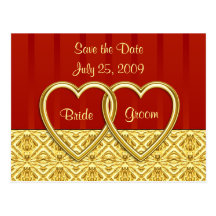 Carte postale de coeur de double or